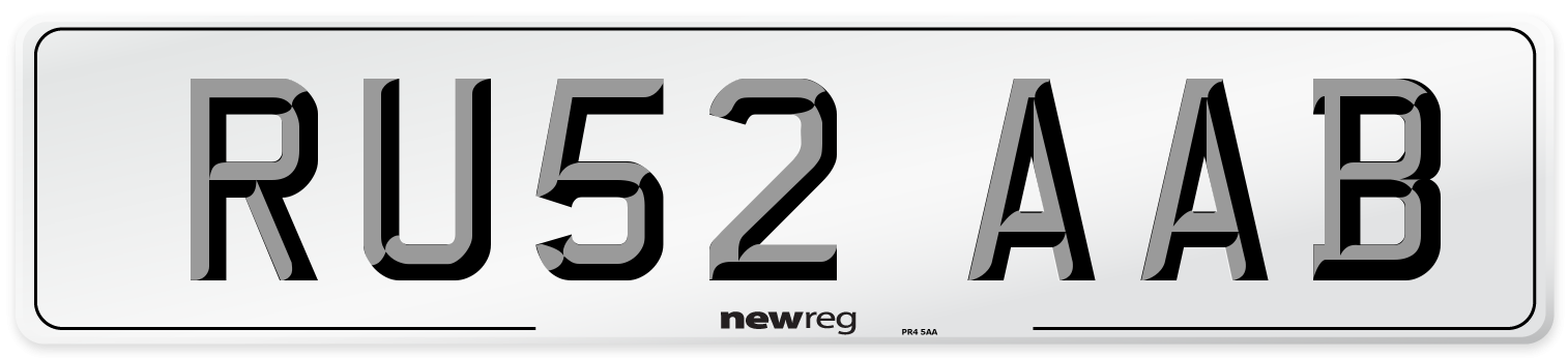 RU52 AAB Number Plate from New Reg